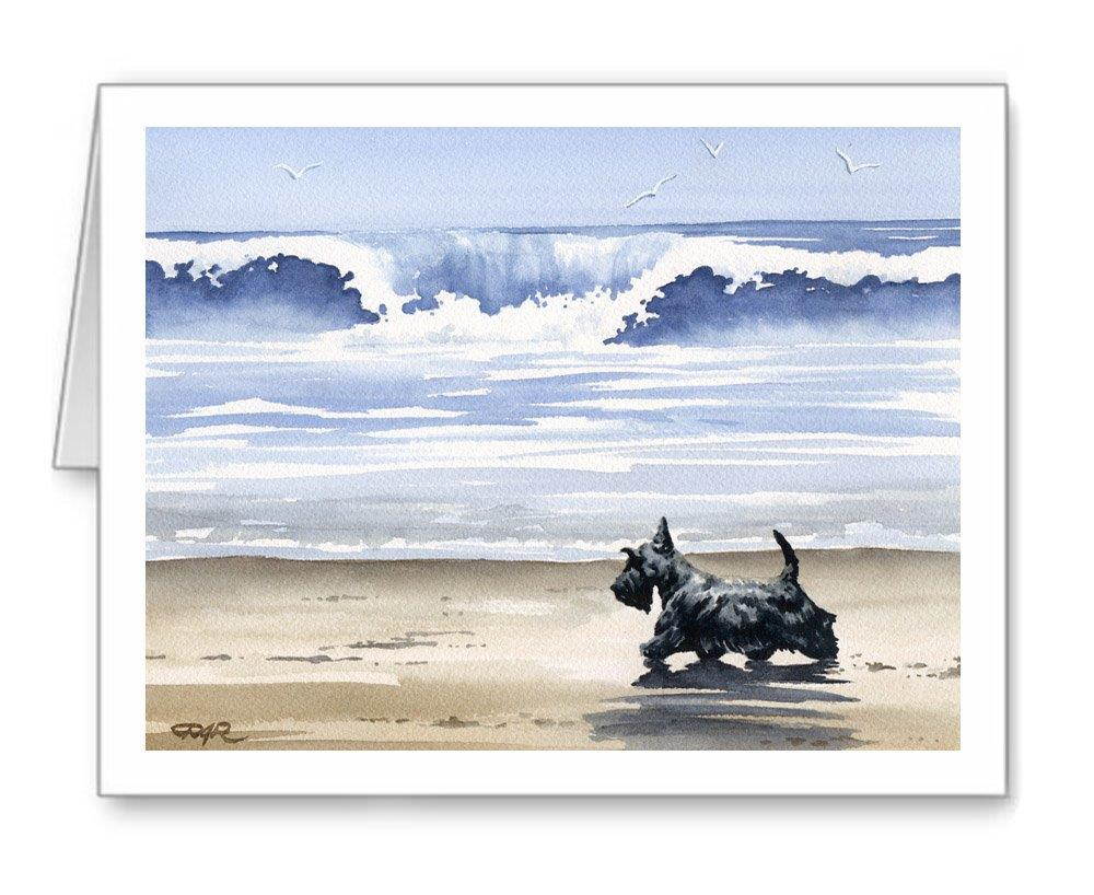 Scottish Terrier At The Beach - Set of 10 Note Cards With Envelopes