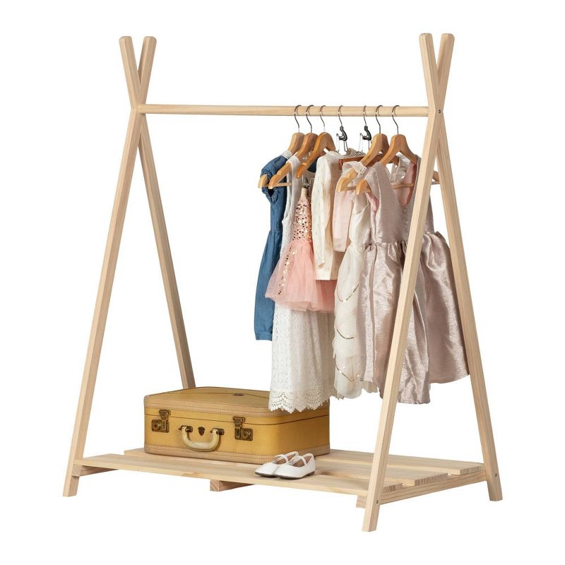 Kids' Sweedi Scandinavian Clothes Rack Natural Wood - South Shore