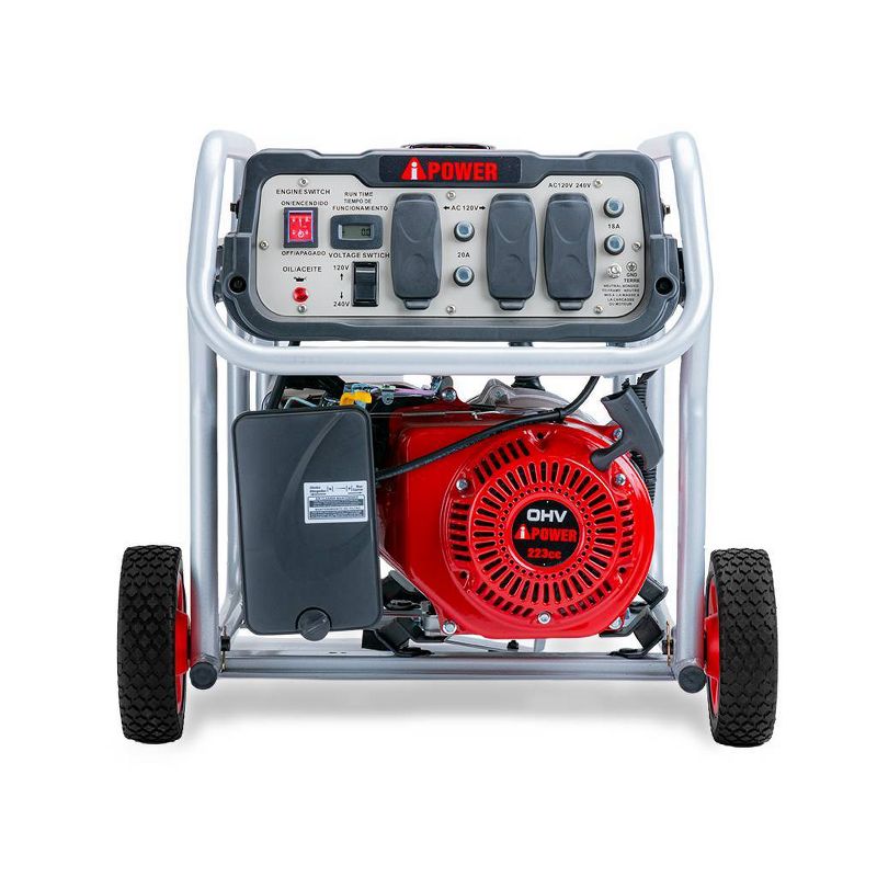 5000 Watt Gasoline Powered Portable Generator Manual Start - A-iPower