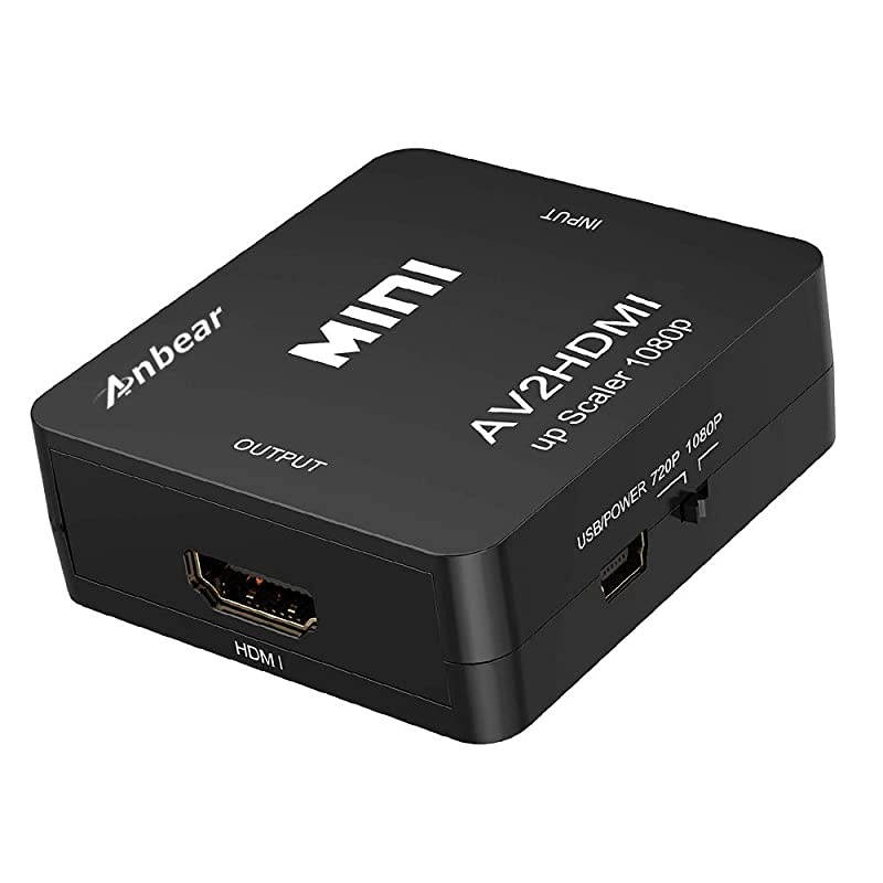 RCA to HDMI,  1080P RCA Composite CVBS AV to HDMI Video Audio Converter Adapter Supporting PAL/NTSC for PC Laptop Xbox PS4 PS3 TV STB VHS VCR Camera DVD