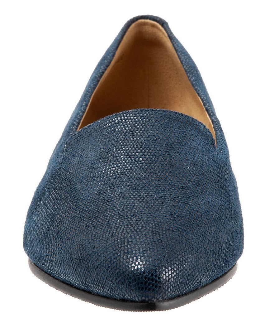 Trotters Harlow Lizard Patent Suede Leather Slip-Ons