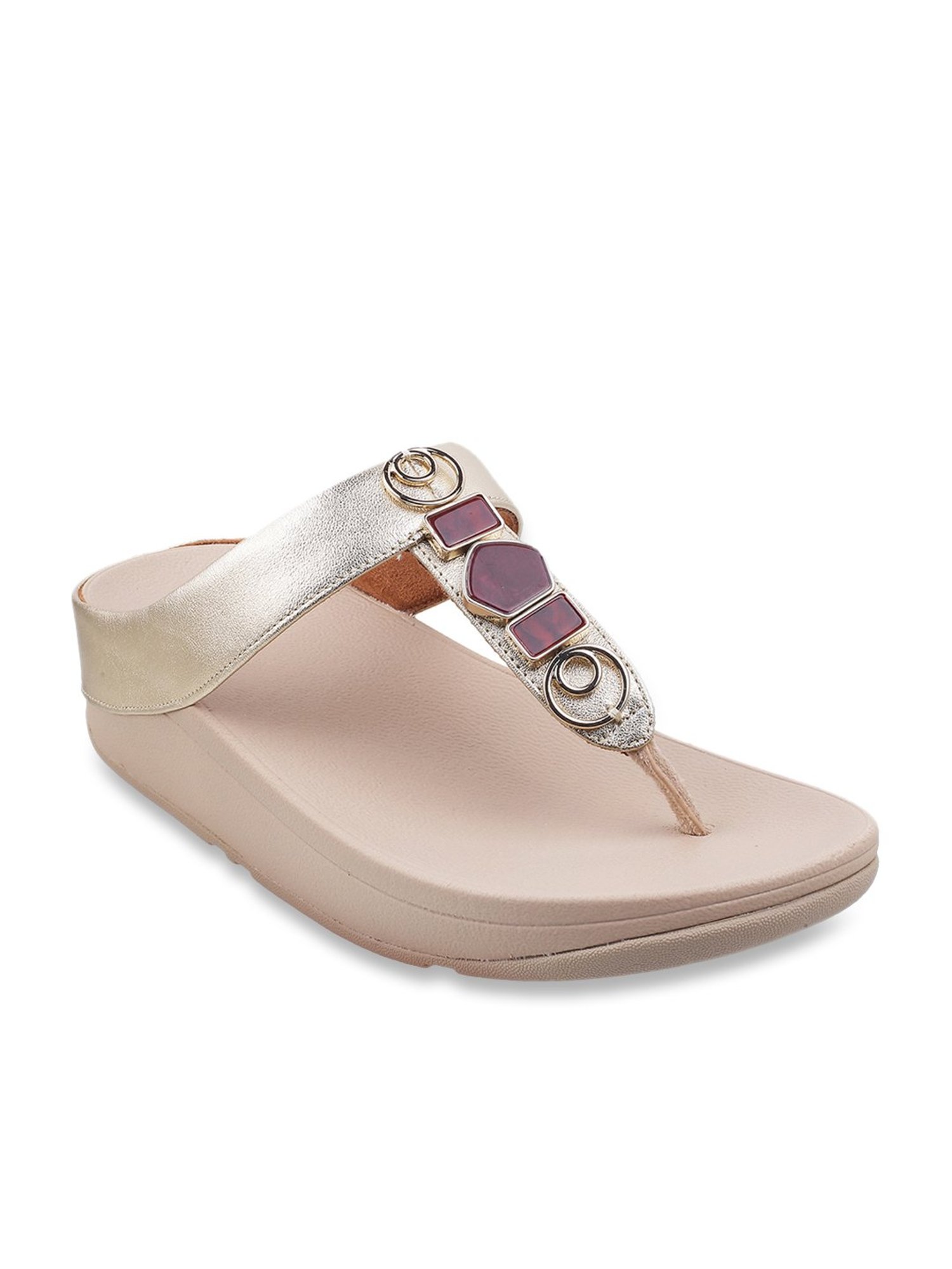 FitFlop Women's Silver Thong Wedges