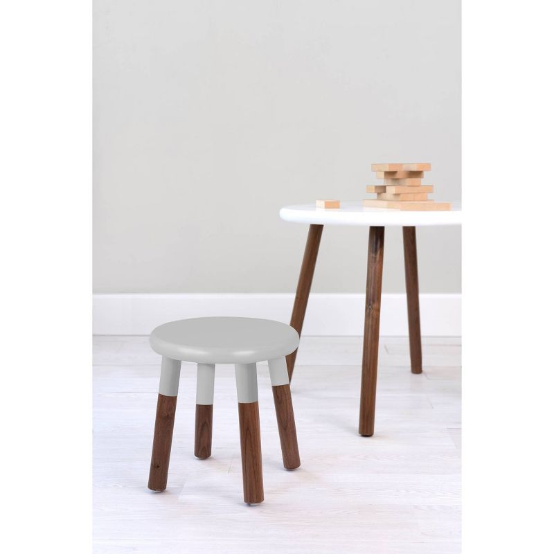 Set of 2 Peewee Wood Veneer Kids' Chairs Solid Walnut/Gray - Nico & Yeye