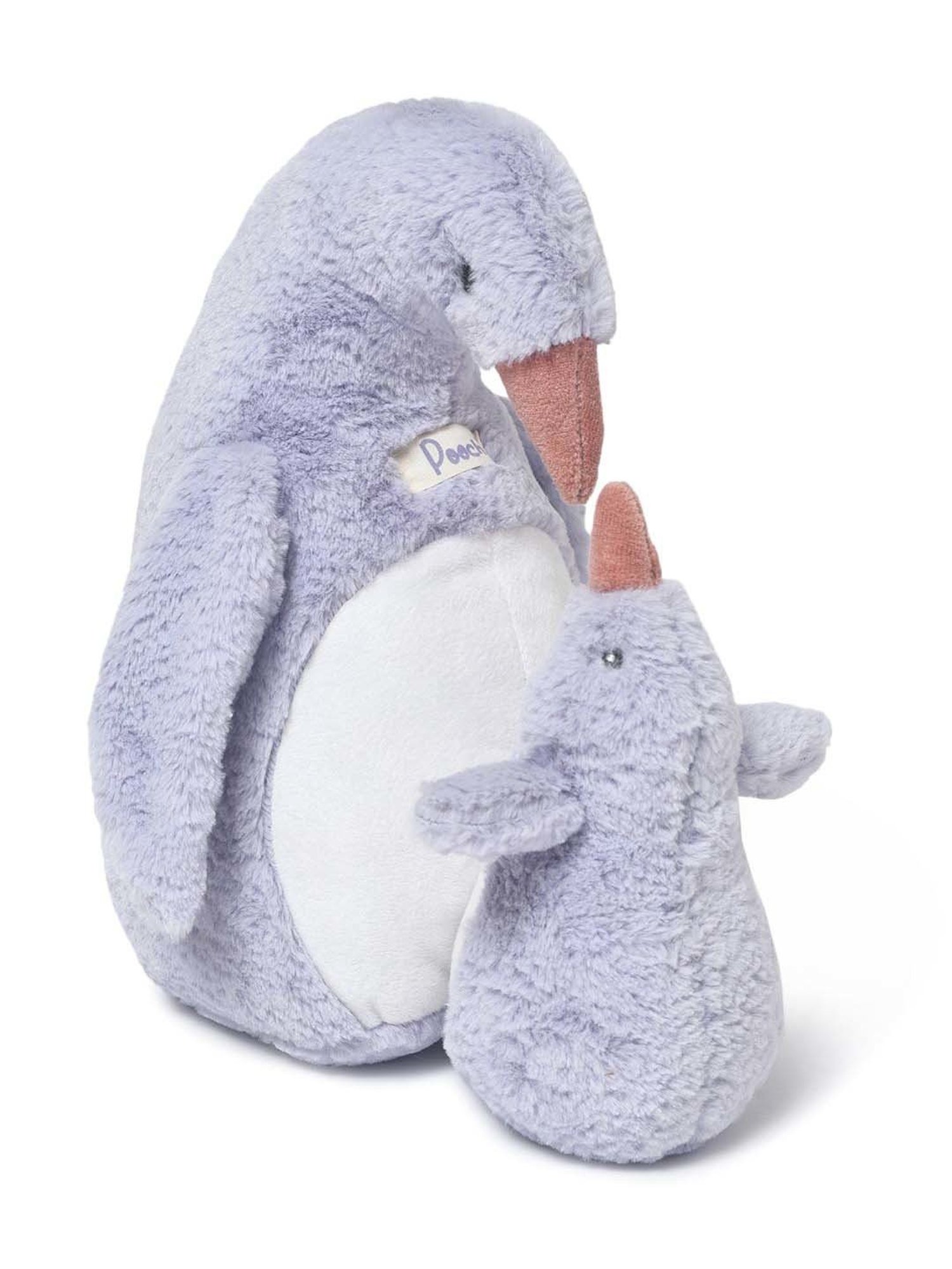MiArcus Kids Purple & White Mother and Baby Penguin Soft Toy