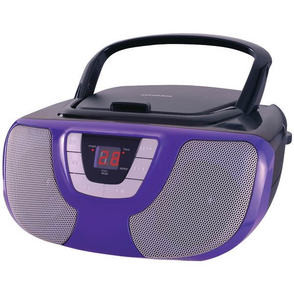 Sylvania SRCD1025-PURPLE Portable CD Radio Boom Box (Purple)