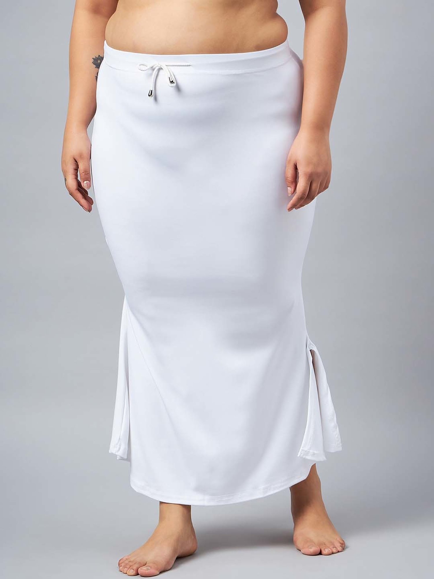 Secrets By ZeroKaata Black & White Plain Saree Shapewear - Pack Of 3