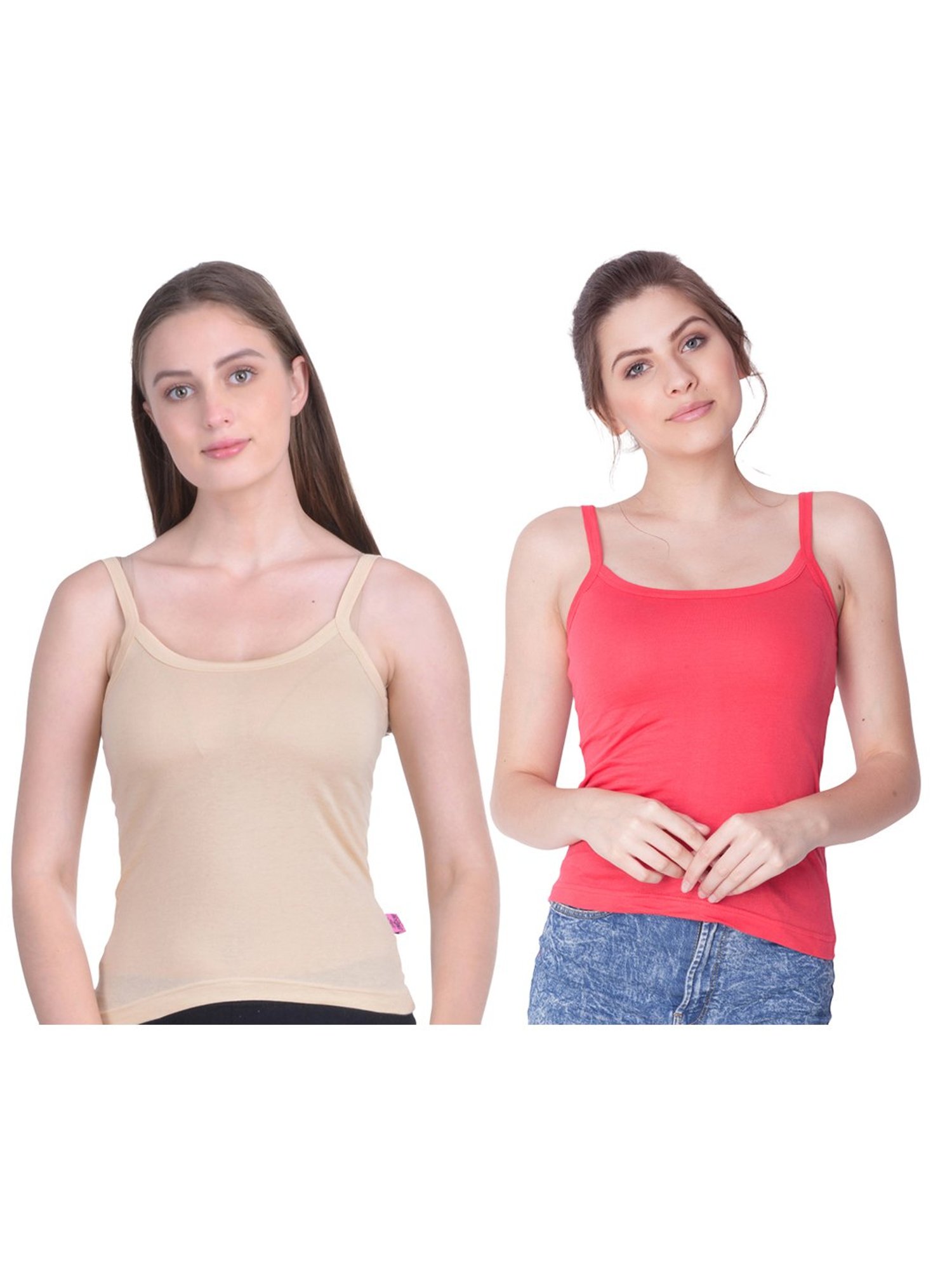 Dollar Missy Beige & Coral Camisole Pack of - 2