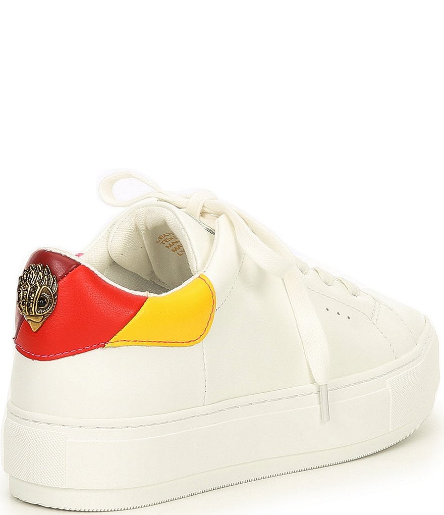 Kurt Geiger London Laney Eagle Ornament Detail Leather Rainbow Back Lace-Up Sneakers