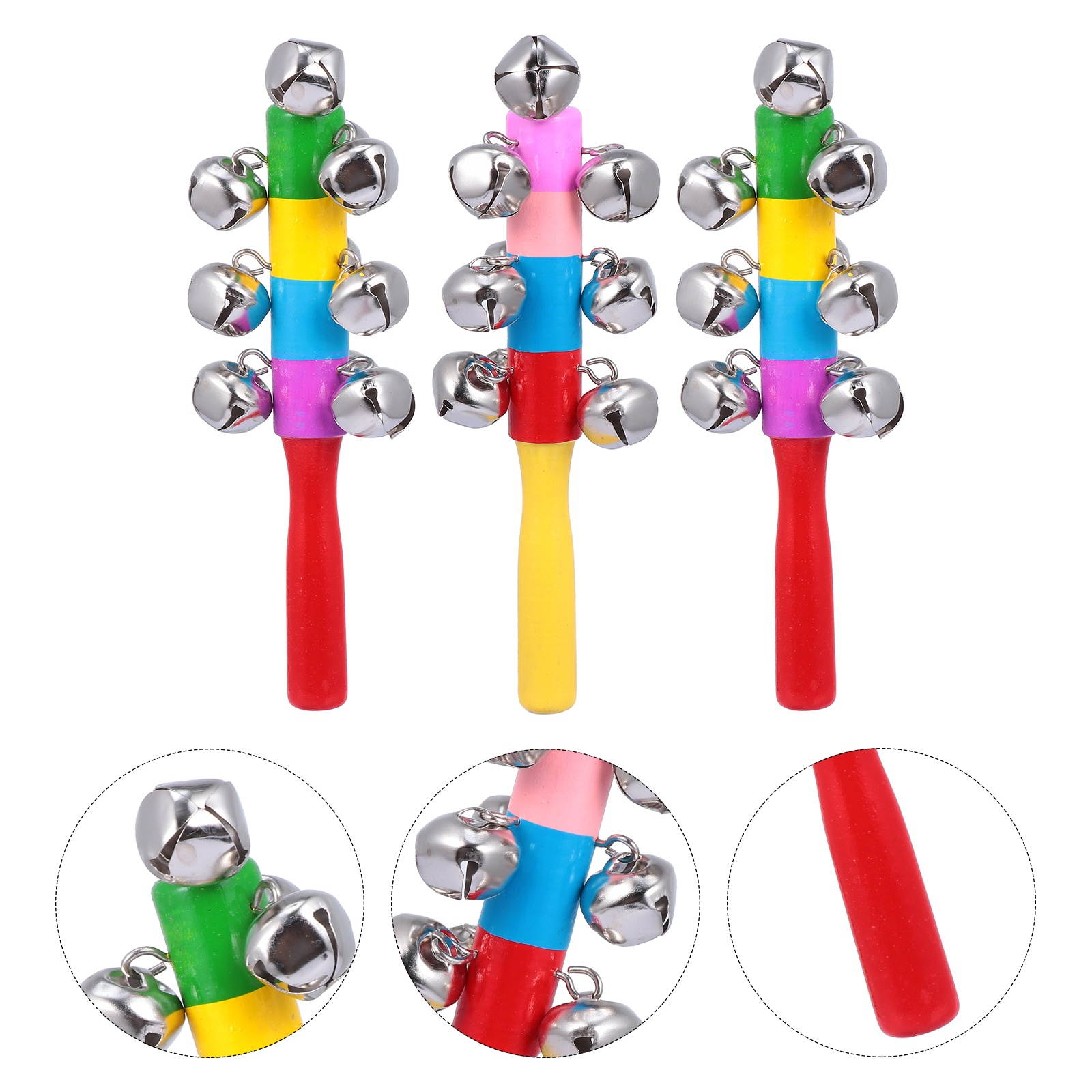 6Pcs Funny Baby Hand Rattle Toys Baby Rattle Toys Educational Toy (Random Color)
