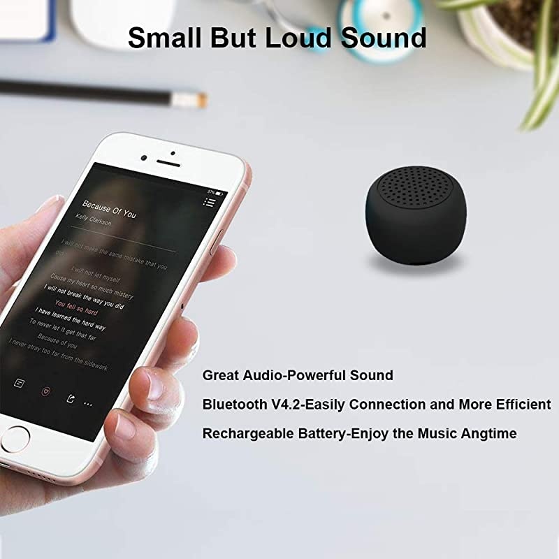 The Smallest Mini Bluetooth Speaker  BTS0011 Wireless Small Bluetooth SpeakerPortable Speakers for HomeOutdoorTravelRechargeableCompatible with iPhone Samsung Black