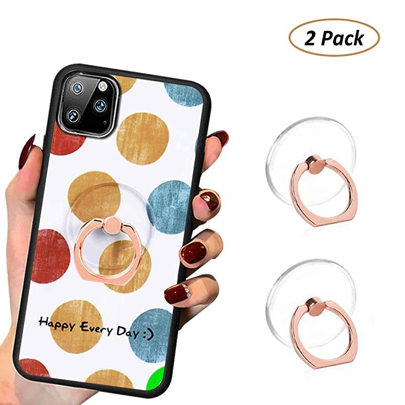 Phone Ring Cell Phone Ring Holder 360 Degree Rotation Round Finger Ring Stand Kickstand Compatible Most of Smartphones Set of 2 (Silver)