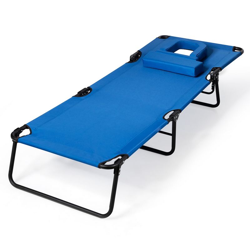 Costway Folding Chaise Lounge Chair Adjustable Outdoor Patio Beach Camping Recliner