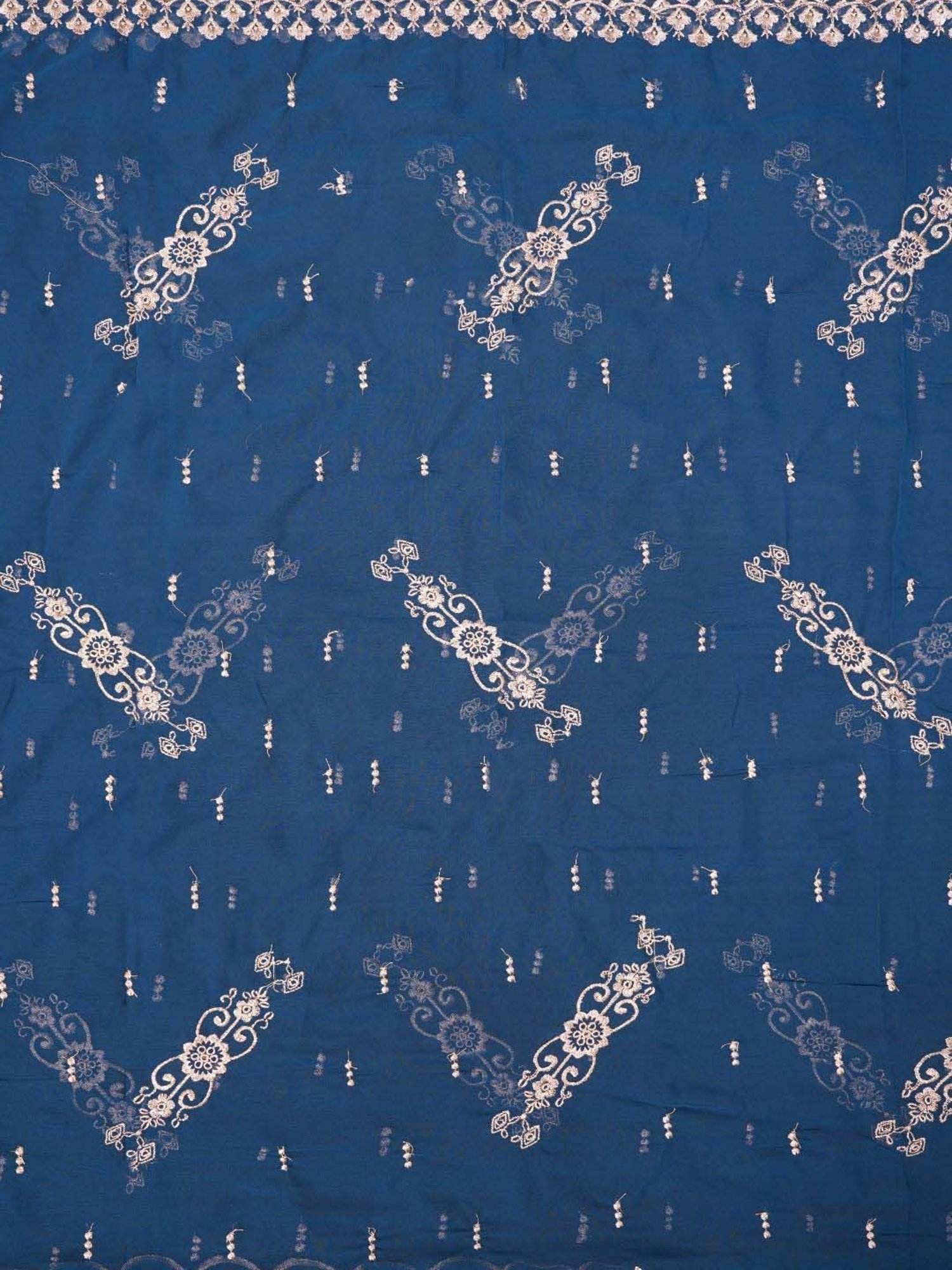 Jaipur Kurti Blue Embroidered Unstitched Dress Material