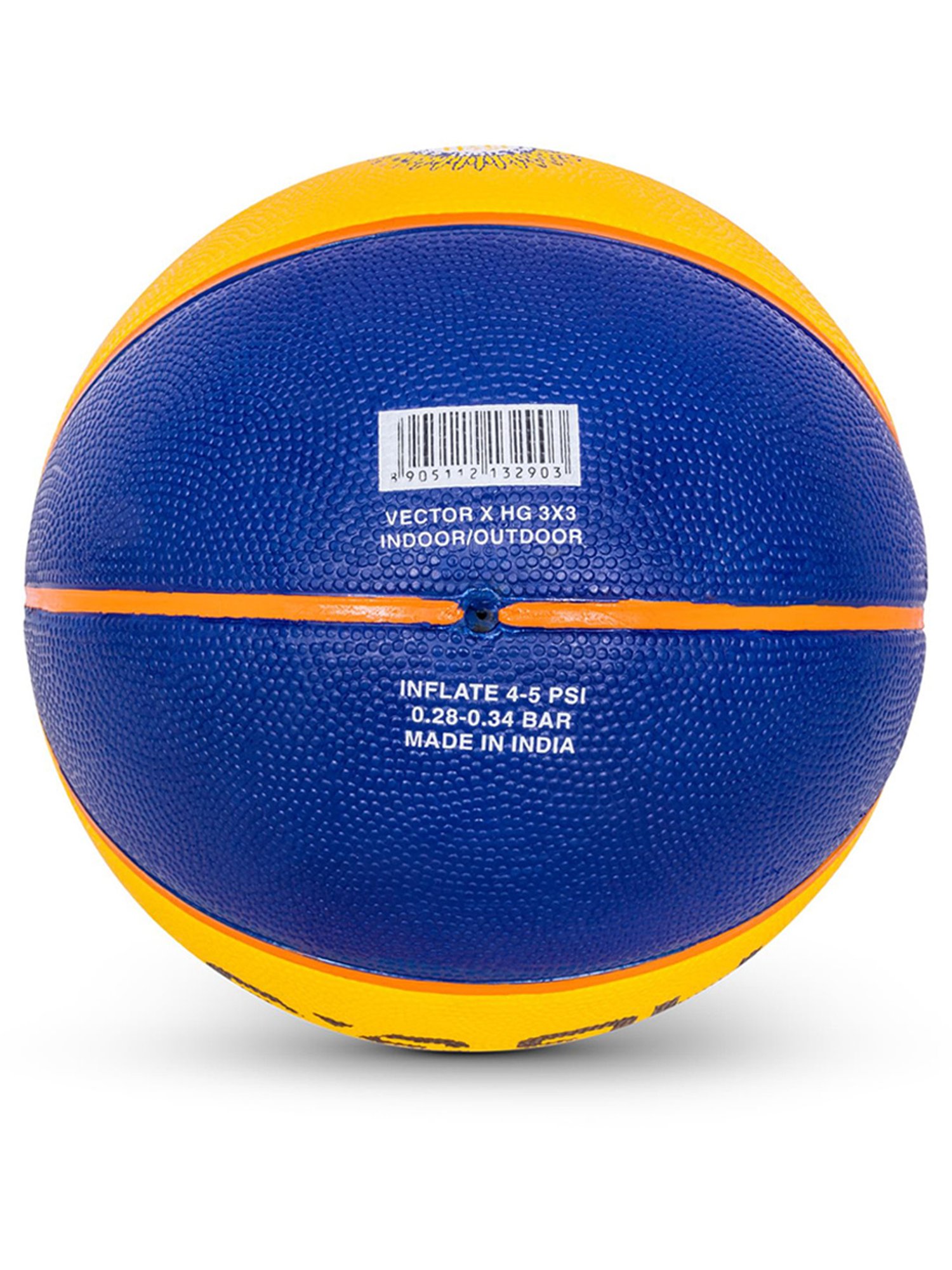 Vector X HG 3X3 Official Match Ball Specialized Reinforced Rubber Basketball (Blue & Yellow) Size -6