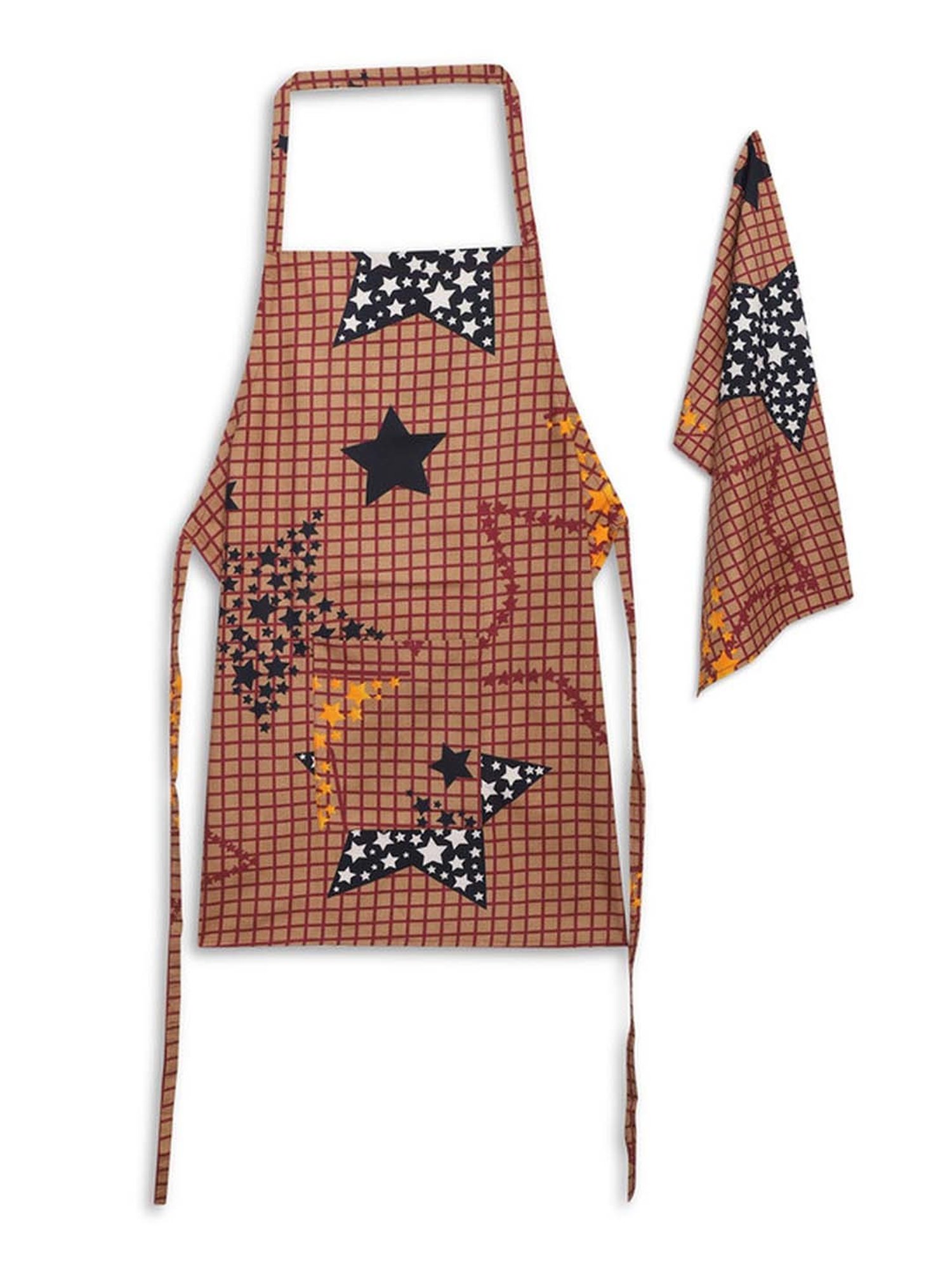 Ariana Yellow & White Cotton Kitchen Apron with Pocket