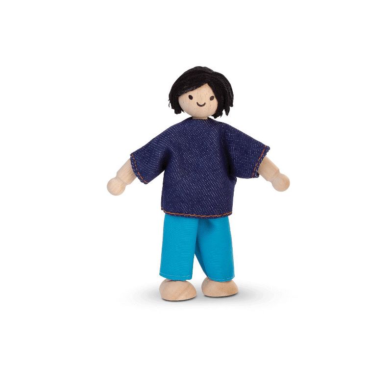 PlanToys DOLLHOUSE FIGURE - ADULT - Navy Top/Turquoise Pants
