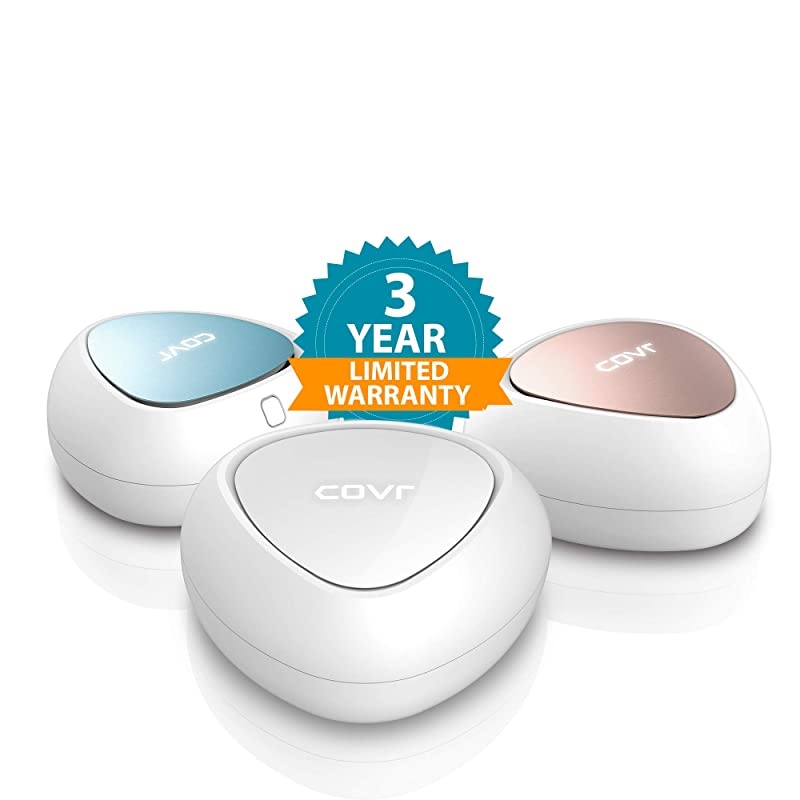 COVR Whole Home Mesh WiFi System Dual Band AC1200 3Pack Router Replacement for Wireless Internet Network Gigabit Ethernet Up to 5000 sq ft COVRC1203US White