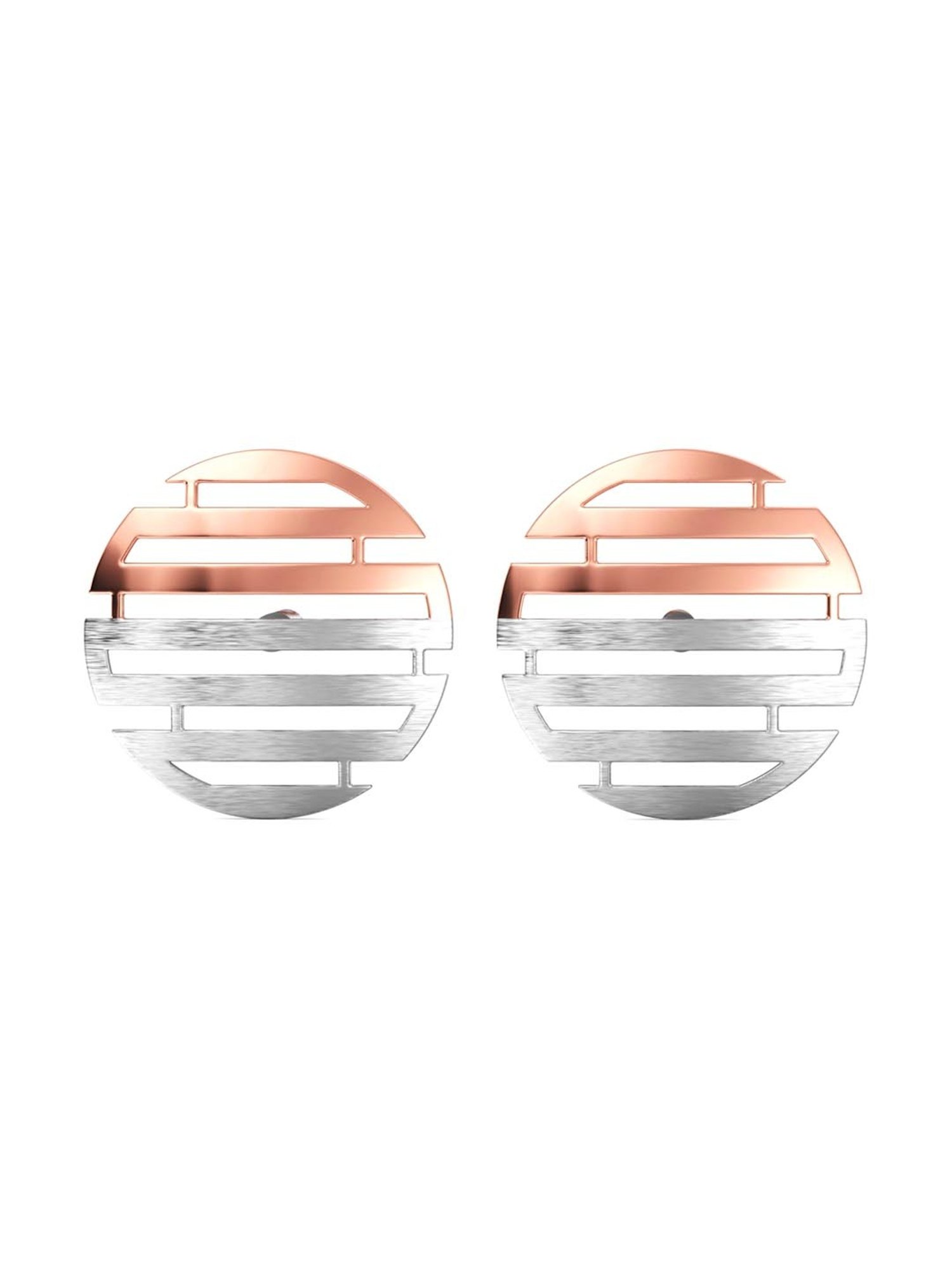 Joyalukkas 950 Platinum Intricate & Rose Gold Earrings