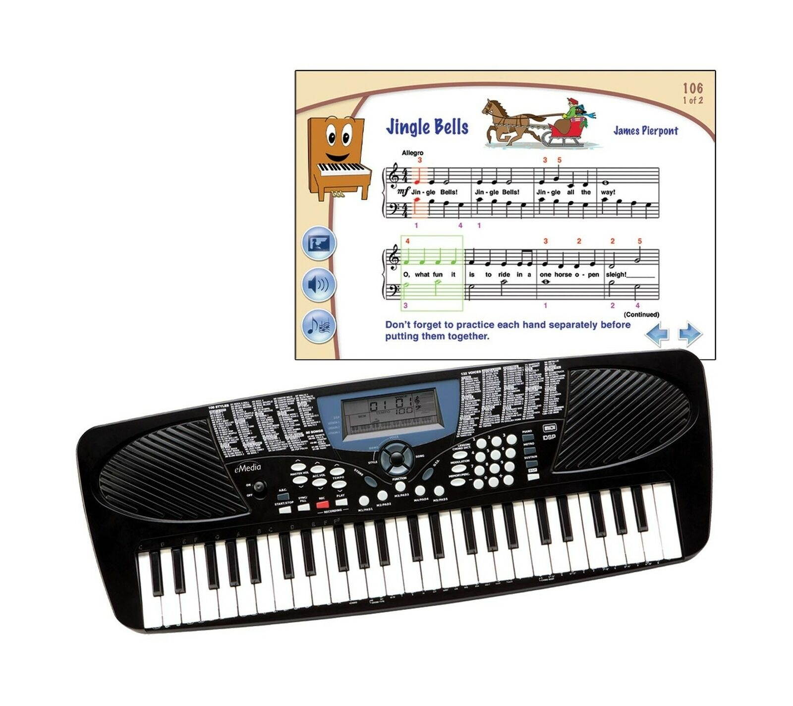 eMedia My Piano Starter Pack for Kids with Poster - 49-key Portable Keyboard ...