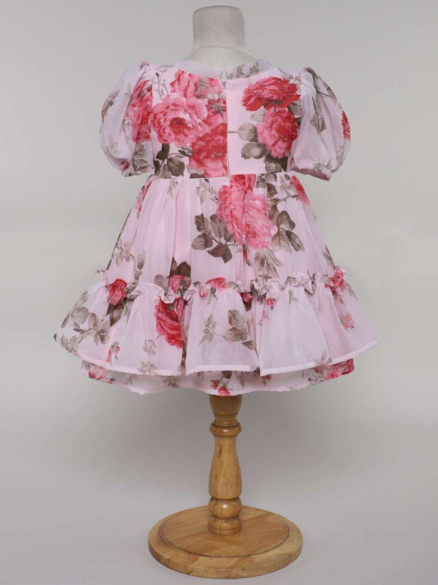 Many Frocks Kids Baby Pink Printed Dress