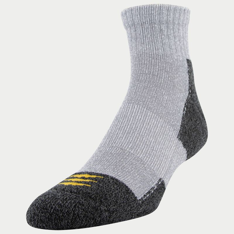 PowerSox Men's Workwear 6pk Quarter Athletic Socks  - Black Marl/Gray 6-12.5