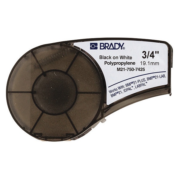 BRADY M21-750-7425 Label, Black/White, Labels/Roll: Continuous