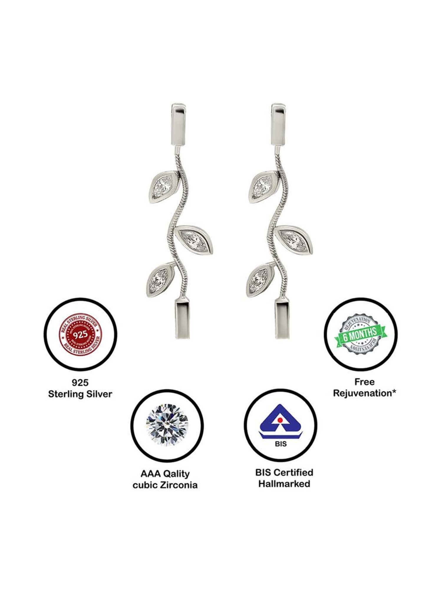 Silberry 925 Sterling Silver Vineyard Drop Earrings for Women