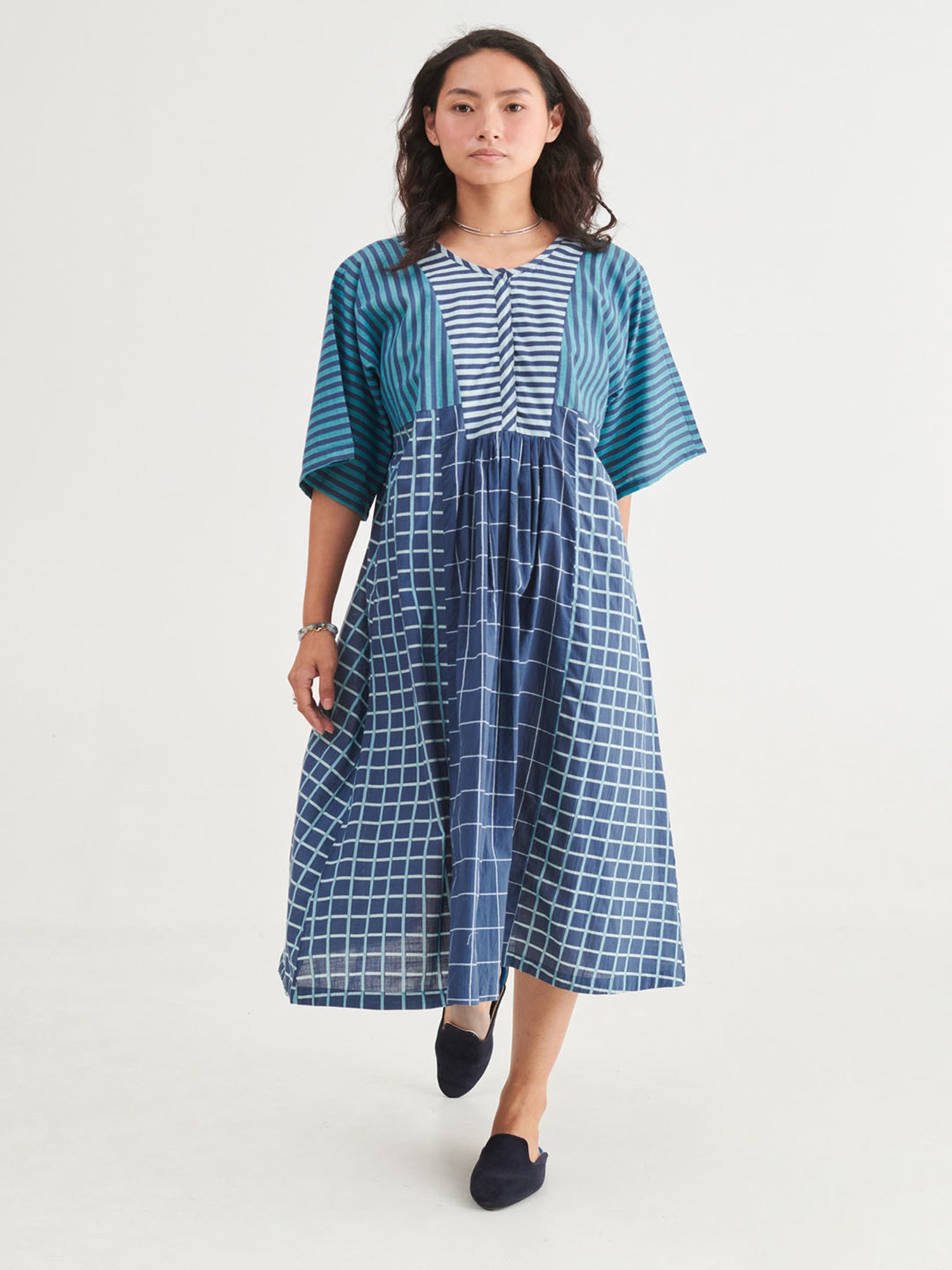 Prakriti Jaipur Indigo Turquoise Kaftan Dress