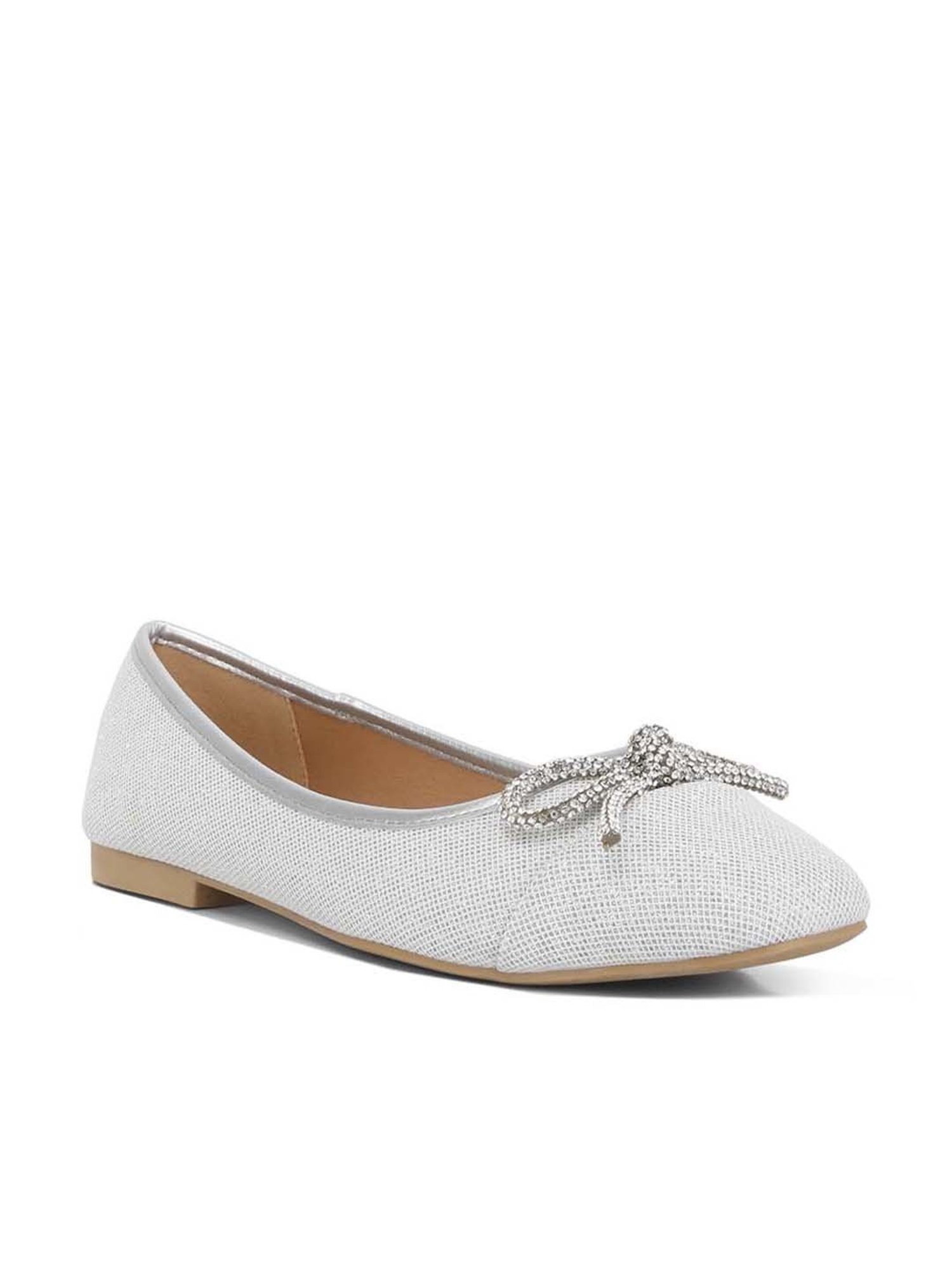 London Rag Women's Silver Flat Ballets