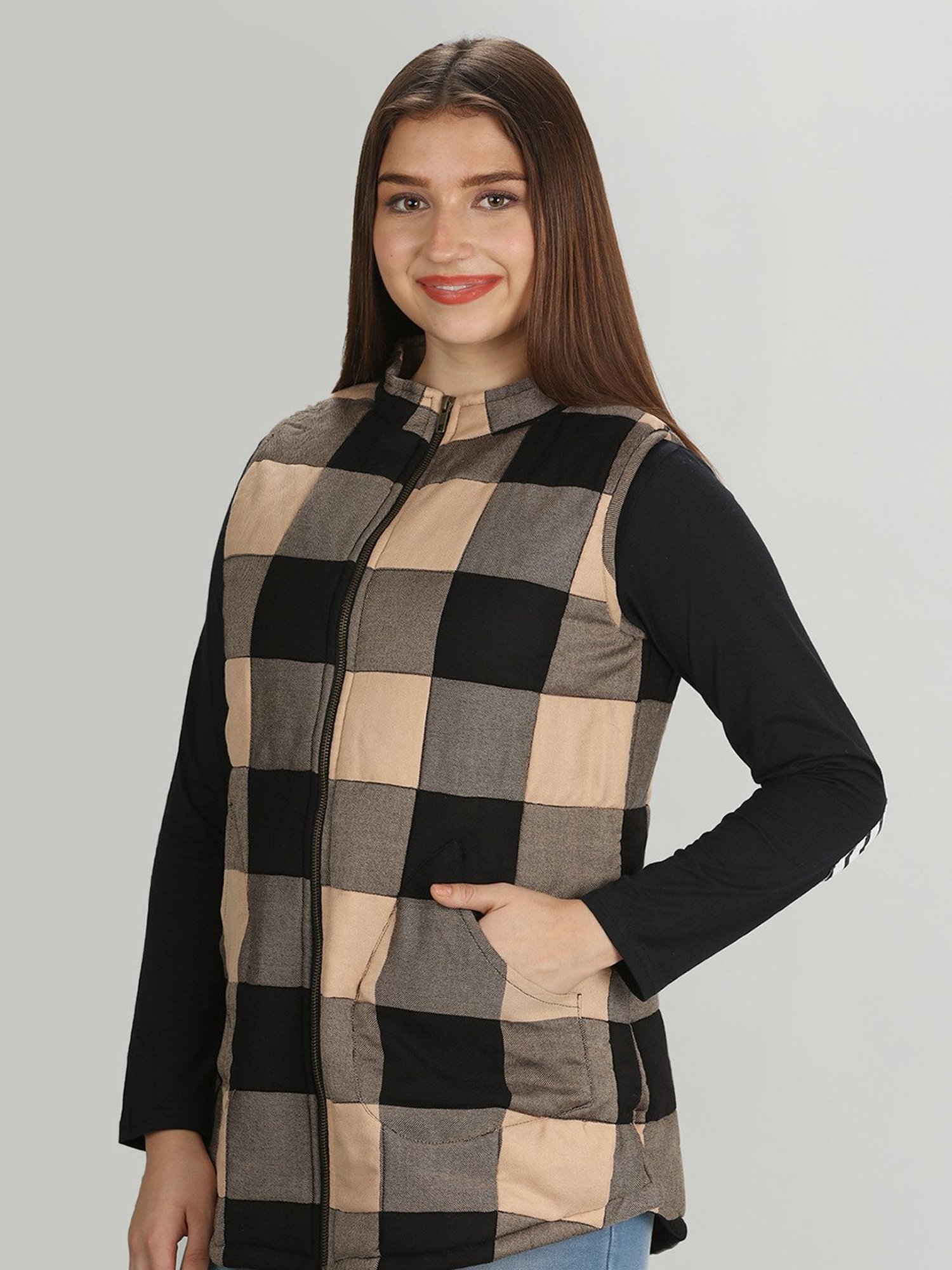 Mustard Multicolor Checks Jacket