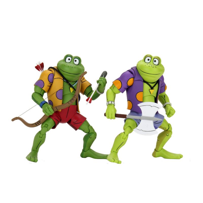 Teenage Mutant Ninja Turtles (Cartoon) – 7" Scale Action Figure –Genghis & Rasputin Frog  2 pack