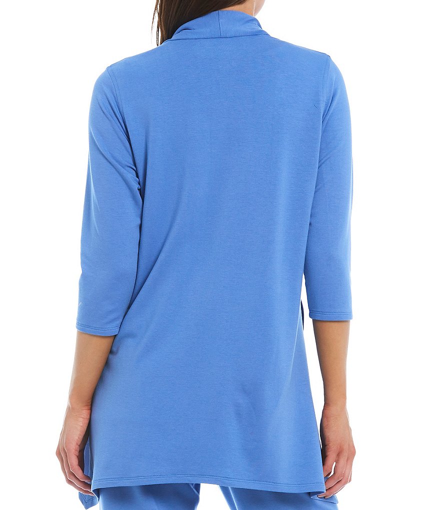 Caroline Rose French Terry Bamboo Side Draped Cardigan