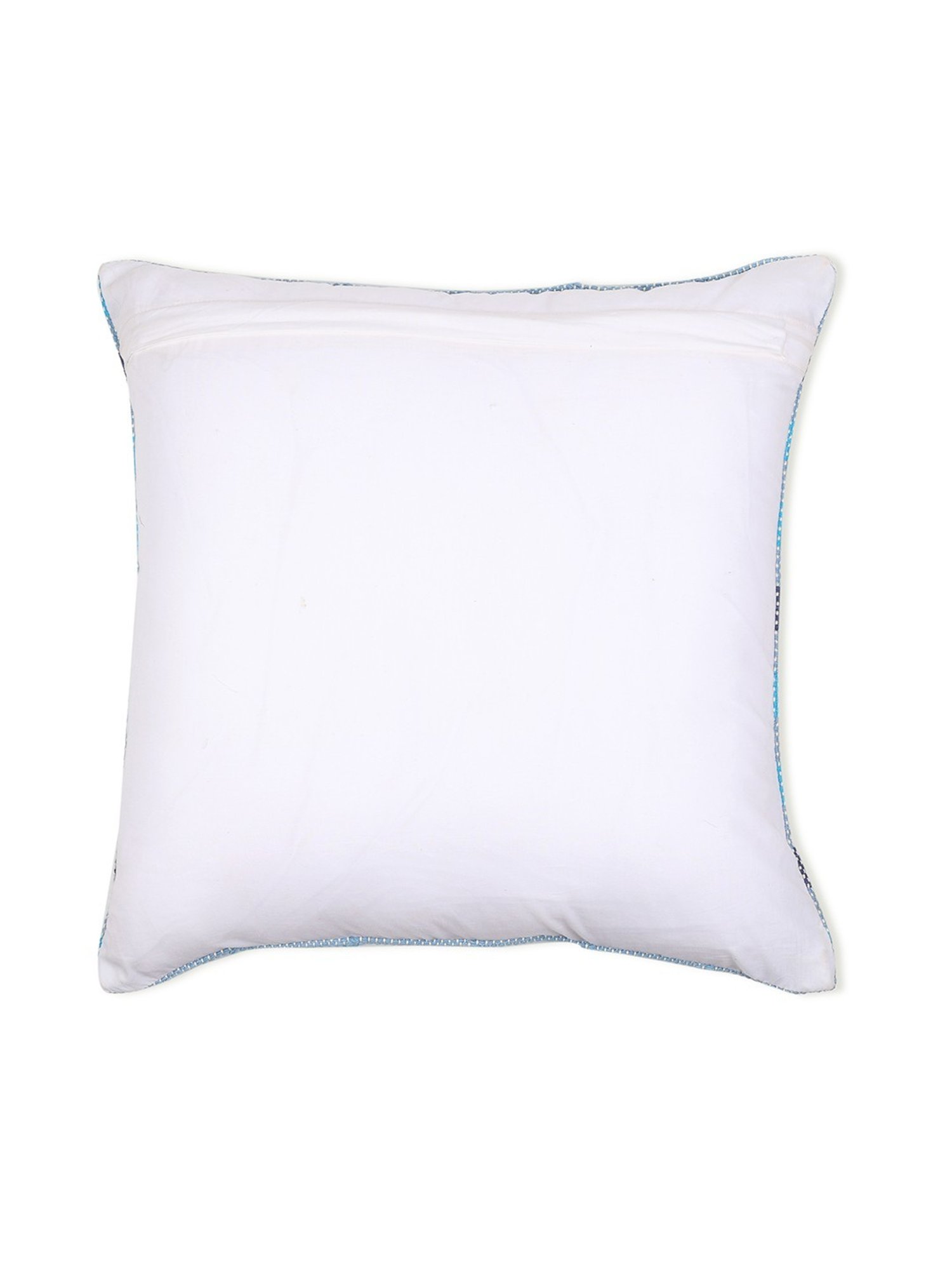 Spaces Spun Stripes Blue Cotton Cushion Cover