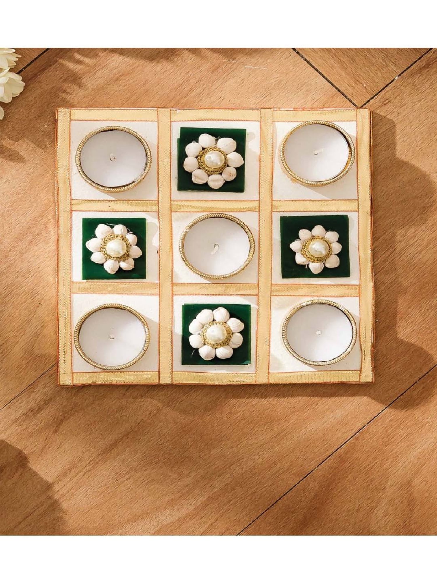 Mason Home Multi Jasmine Square Diya - Medium (Set of 5)
