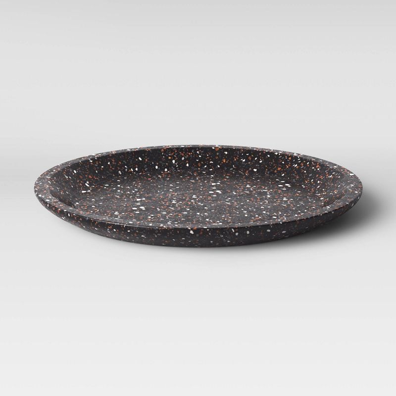 No. 1 Concrete Terrazzo Round Tray Black - Project 62™