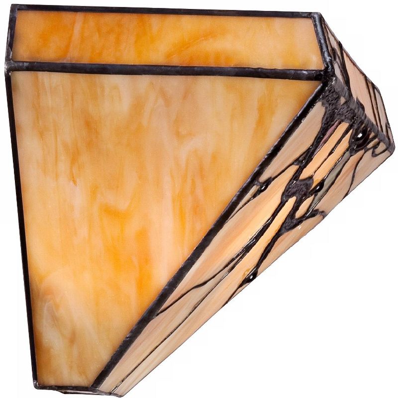 Robert Louis Tiffany Wall Light Sconce Budding Branch Art Glass Hardwired 14" Wide Fixture for Bedroom Bathroom Hallway