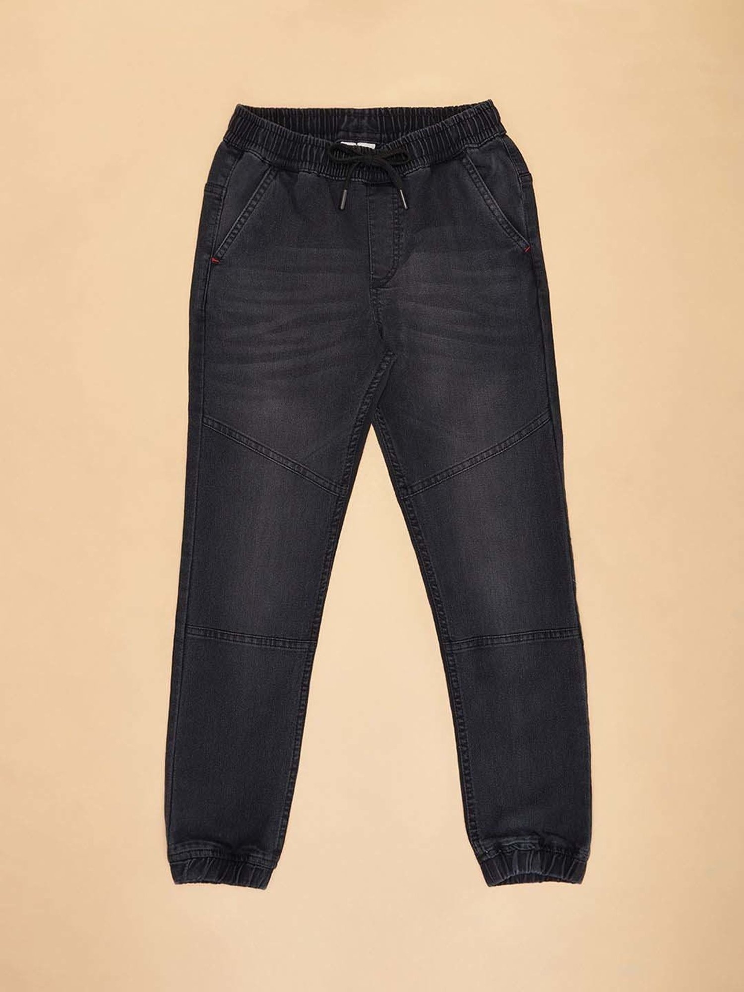 Pantaloons Junior Kids Jet Black Cotton Regular Fit Full Sleeves Jogger