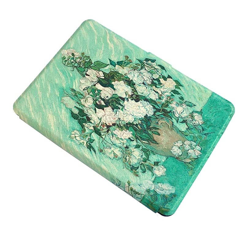 Paperwhite Case - Paperwhite 1/2 / 3 Generation - Auto Wake/Sleep, Shockproof, Lightest Leather (fits Paperwhite 2012, 2013, 2015 Version) (6 inch, Roses)