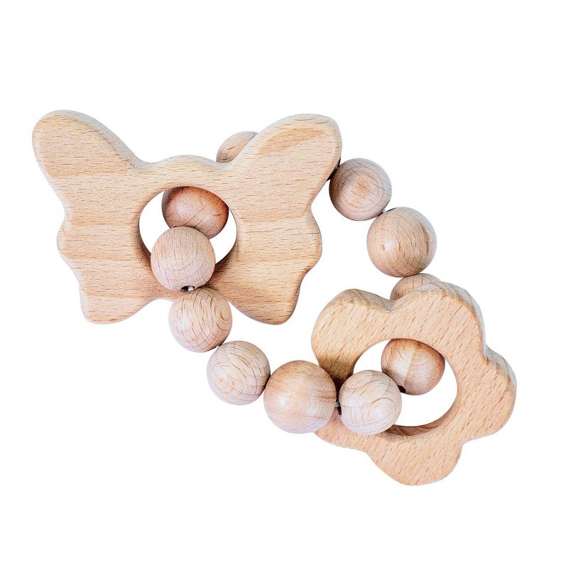 Bebe au Lait Wooden Teethers - Butterfly-Flower