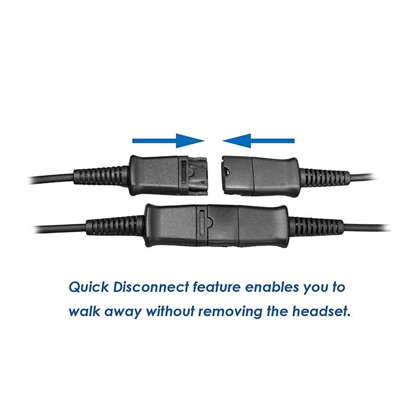 Headset with Microphone and Quick Disconnect, RJ9 Plug Only for Cisco IP Phones 794X 796X 797X 69XX Series and 8811,8841,8851,8861,8941,8945,8961,9951,9971 etc