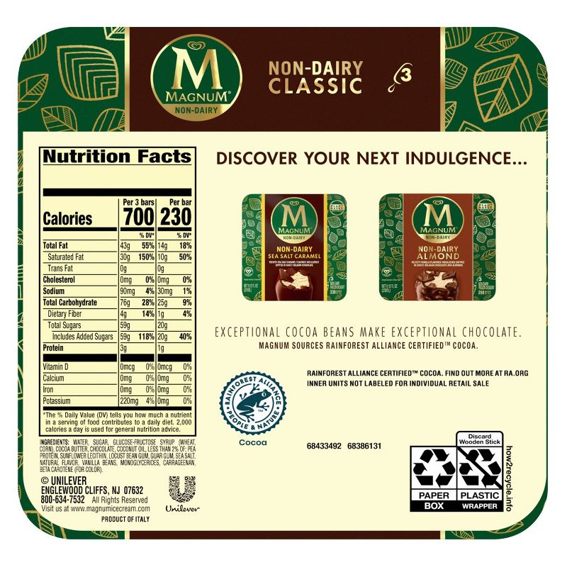 Magnum Non-Dairy Vegan Classic Ice Cream Bar - 3ct
