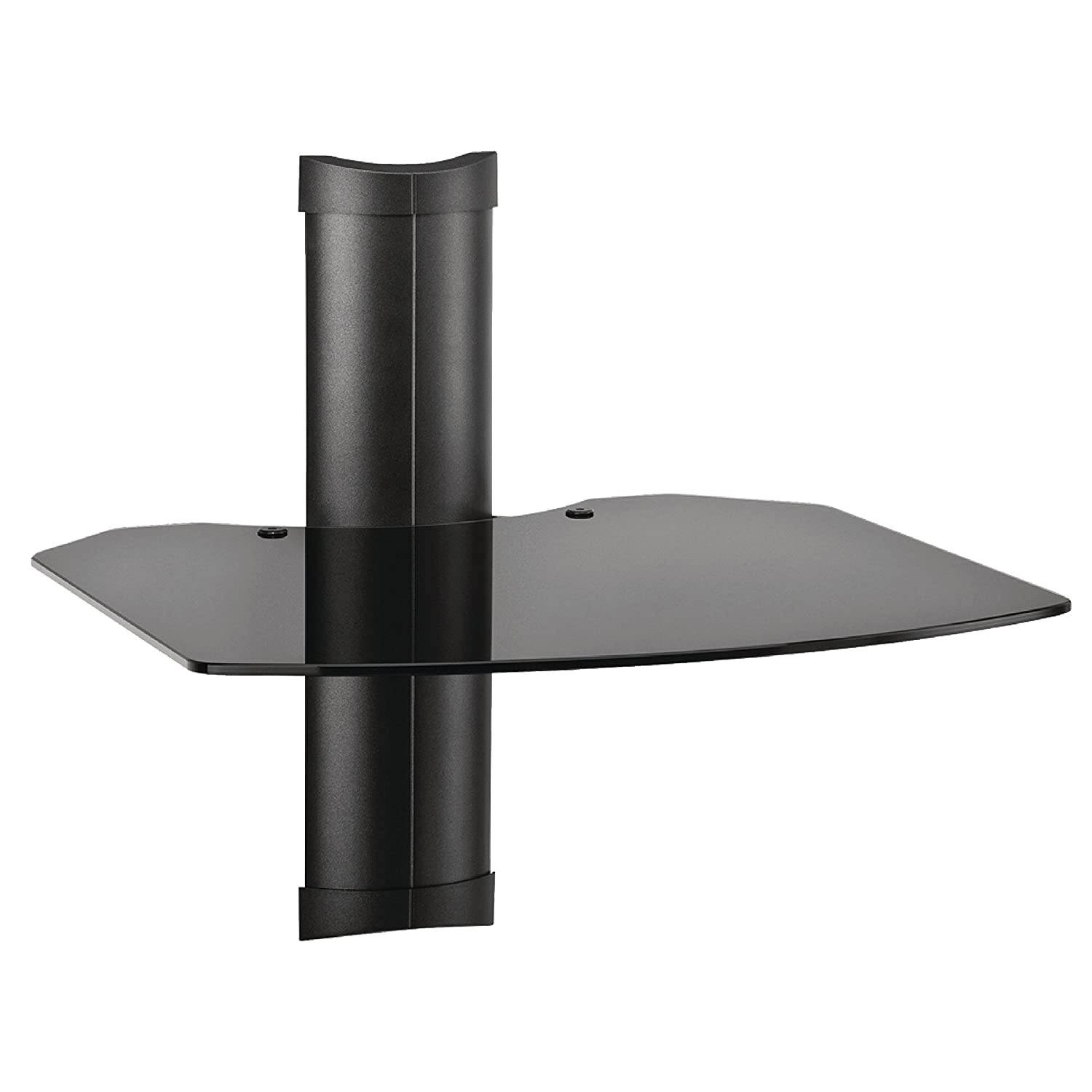 Omnimount Tria 1 B 1-Shelf Wall Furniture - Black/Dark Glass