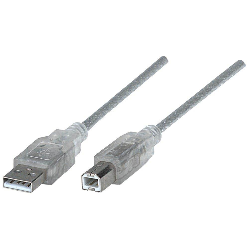 1 - A-Male to B-Male USB 2.0 Cable (6ft), A-male to B-male, Connects a USB device to a USB hub or computer, 333405
