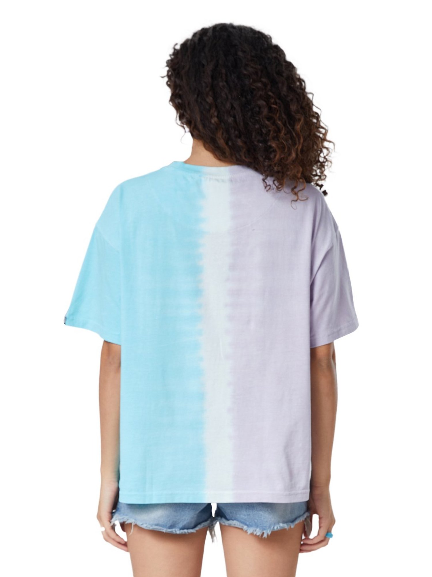 The Souled Store Purple & Blue Cotton Donald Duck Print Oversized T-Shirt