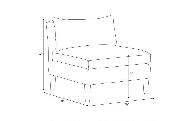 Armless Chair with Pull Seam Pillow Linen Talc - Simply Shabby Chic®