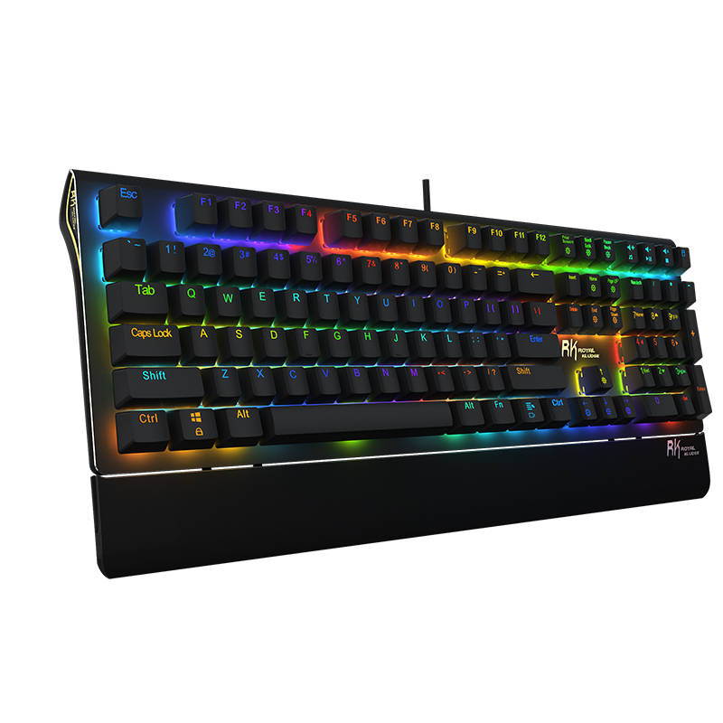 CUUWE RKS108 gaming mechanical keyboard, wired RGB color backlight (black switch), suitable for PC/Mac gamers