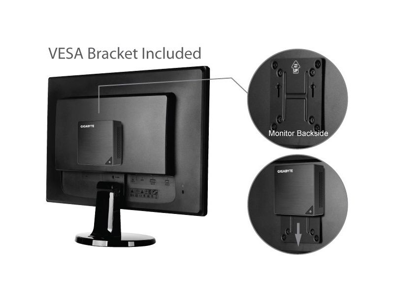 Gigabyte BRIX GB-BRi3H-8130 Desktop Computer - Core i3 i3-8130U - Mini PC - Intel UHD Graphics 620 - Wireless LAN - Bluetooth