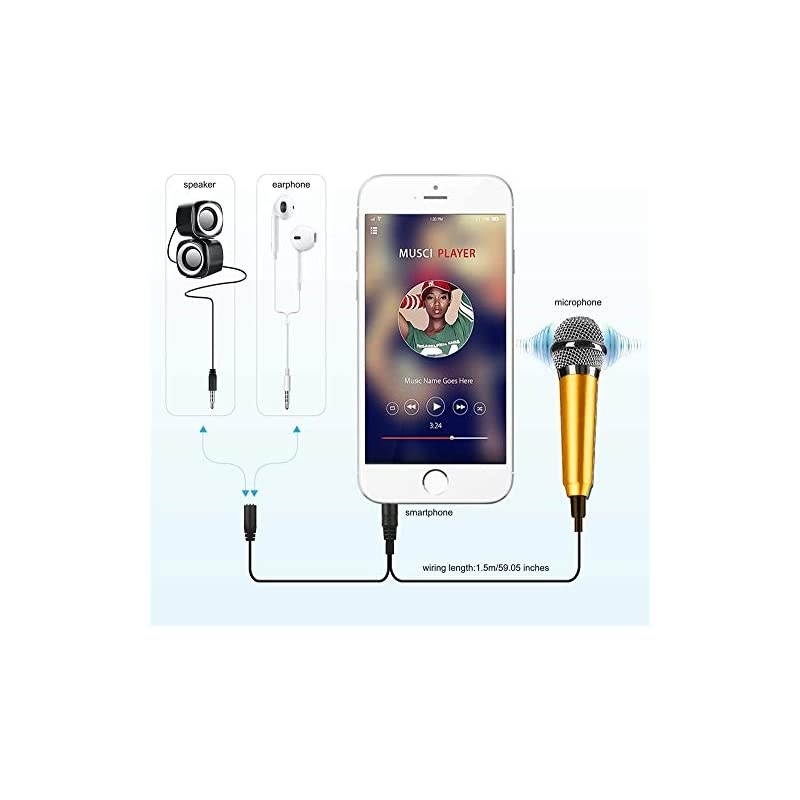 Portable Vocal Microphone for Mobile Phone, Computer, Tablet, Recording Chat and Singing(Yellow)