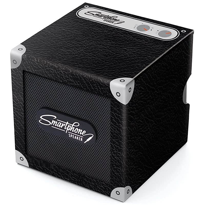 Of London Smartphone Speaker 2.0 - Battery Powered Portable Speaker For MP3 Playing Devices And Mobile Phones With Headphone Jack - Up To 30 Hours Playtime, Black Leather