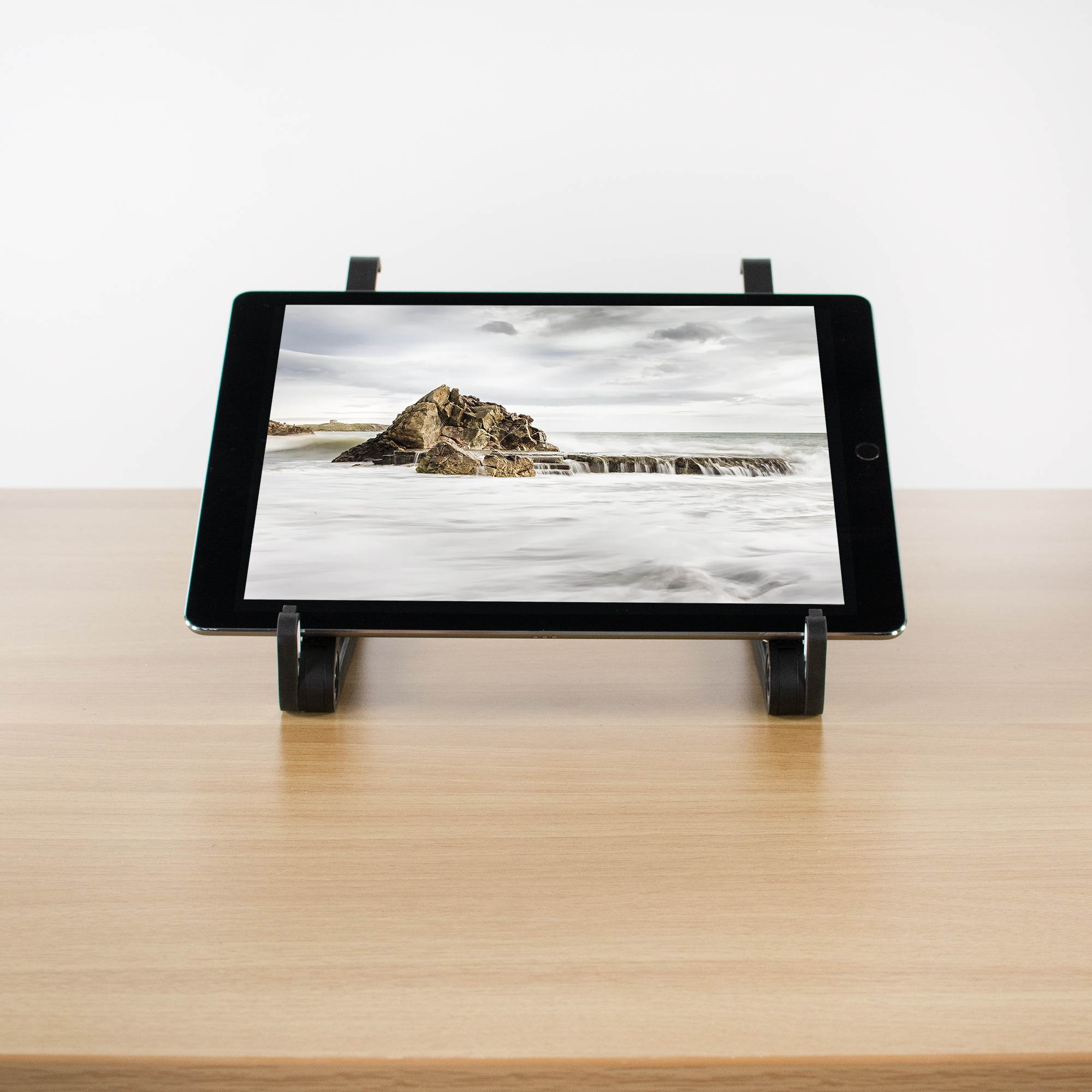 VIVO Black Universal Foldable Laptop iPad Stand Adjustable Riser | Portable Desktop Device Holder (STAND-V000Y)
